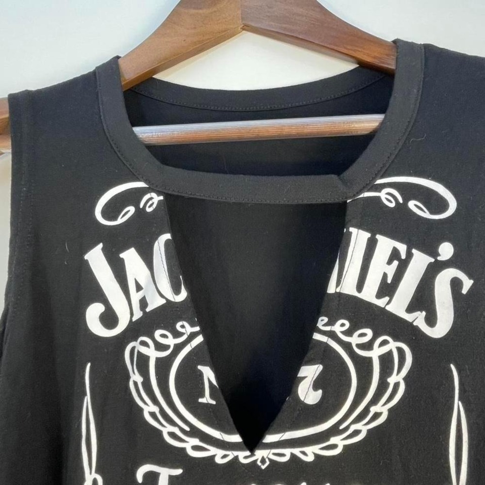 Black Jack Daniels Tennessee whiskey XL top cotton neck sexy cut out - Picture 4 of 5